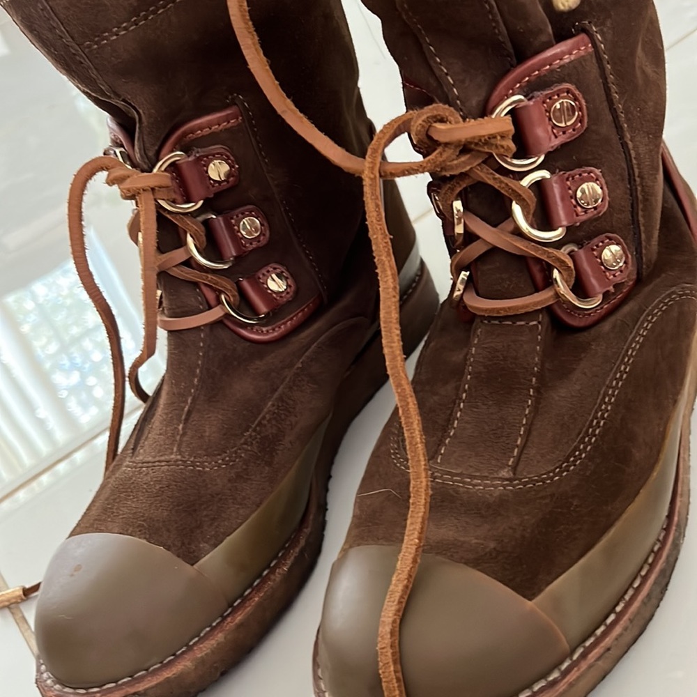 Tory Burch suede rubber sole boots
